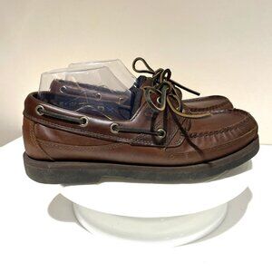 Timberland Two Eye Boat Shoes Moccasins 71026 Brown Leather Slip On Mens 8.5M